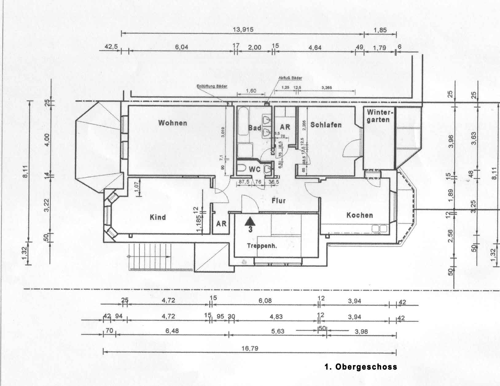 Osterdeich 91, Bremen, Abbildung 1. Obergeschoss